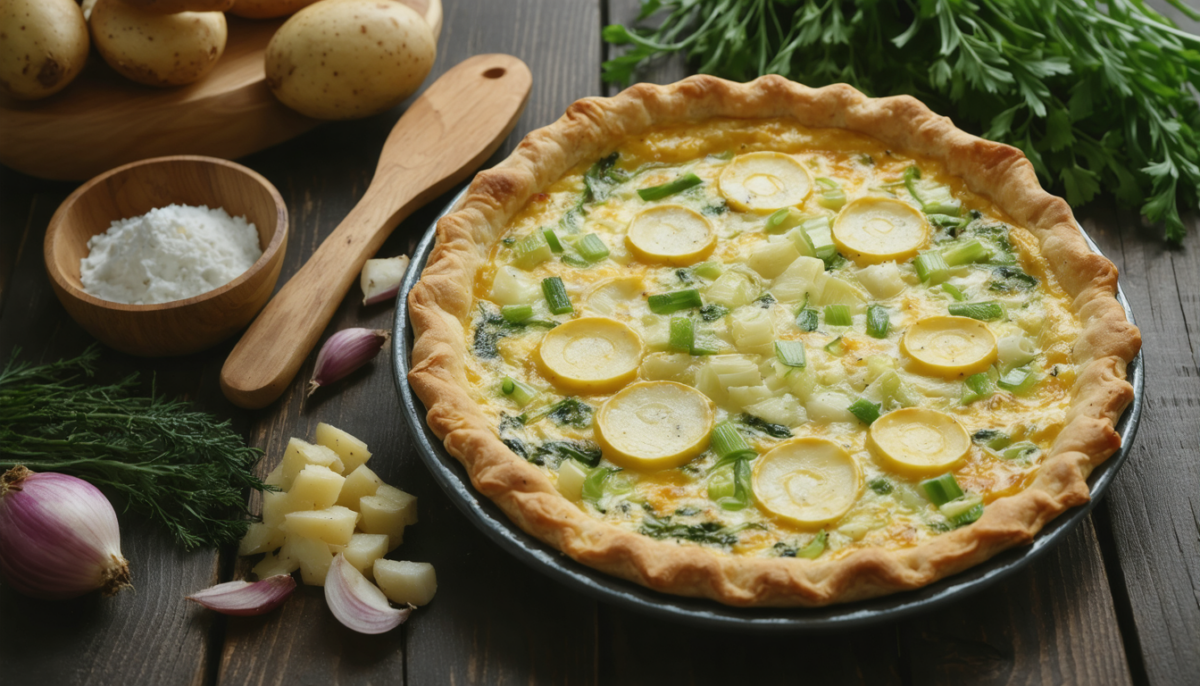 découvrez notre savoureuse recette de quiche au chèvre frais, poireaux tendres et pommes de terre fondantes. facile et rapide à préparer, parfaite pour un repas gourmand et réconfortant.