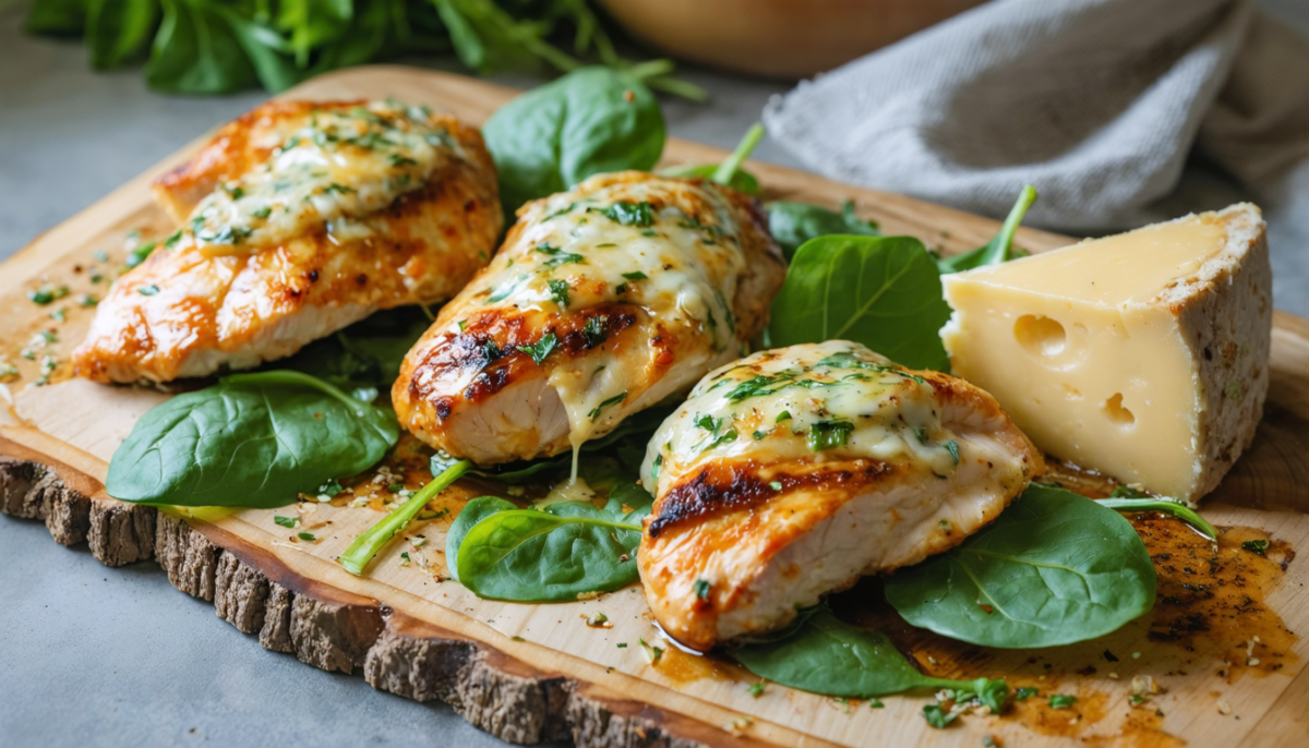 découvrez une recette simple et savoureuse de blancs de poulet farcis au comté et épinards, parfaite pour un repas gourmand et facile à préparer.