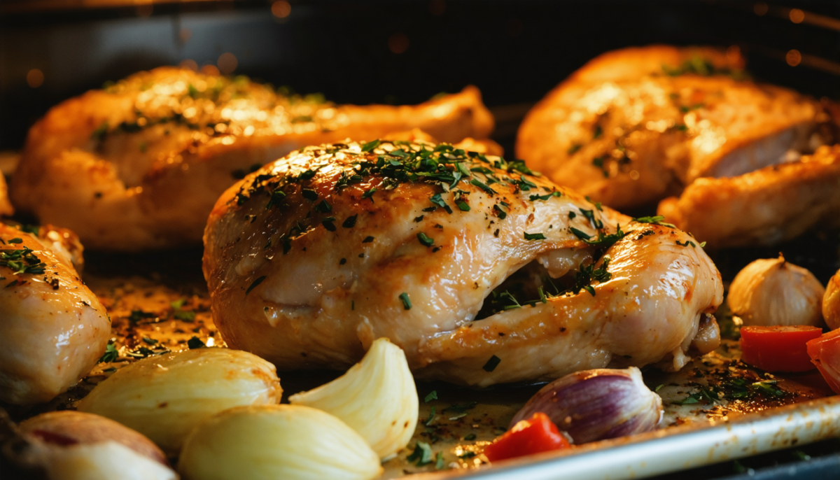 découvrez notre recette simple et délicieuse de poulet mariné au four, parfaite pour un repas savoureux à partager en famille ou entre amis.