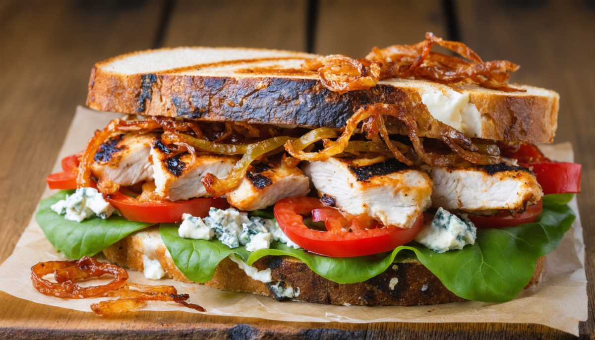 découvrez notre recette gourmande de sandwich au poulet grillé et fromage bleu, alliant saveurs délicates et plaisir croquant pour un repas savoureux et facile à préparer.