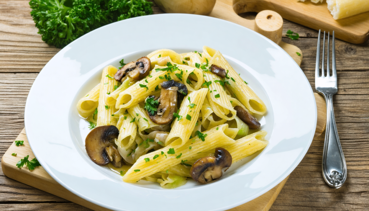 découvrez une recette simple et équilibrée de poêlée légère de pâtes au chou et champignons, idéale pour un repas savoureux et sain.
