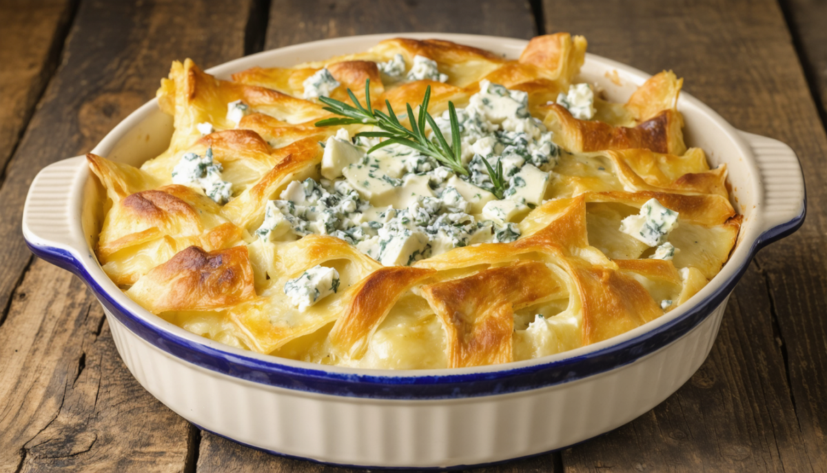 savourez une tartiflette revisitée au fromage bleu, un plat gourmand qui allie tradition et originalité pour une explosion de saveurs unique.