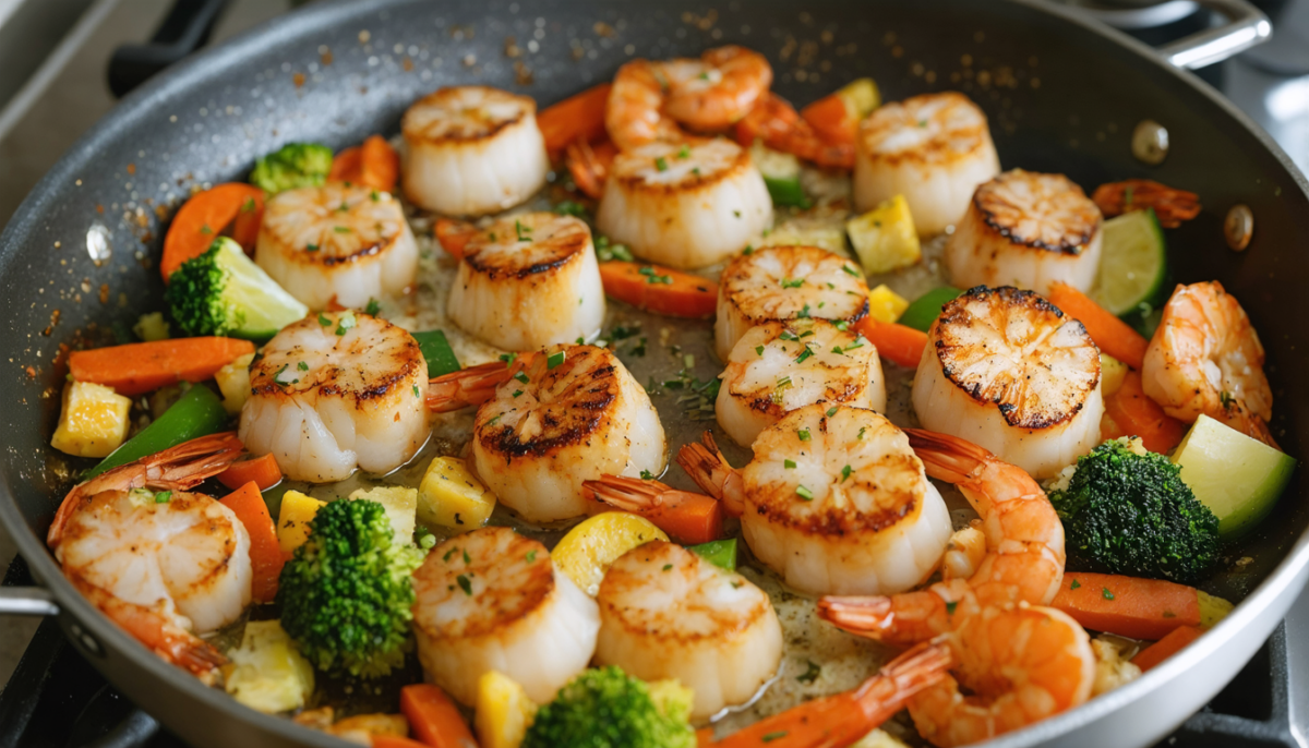 découvrez notre recette facile et gourmande de poêlée de saint-jacques et crevettes, parfaite pour un repas savoureux et rapide à préparer.