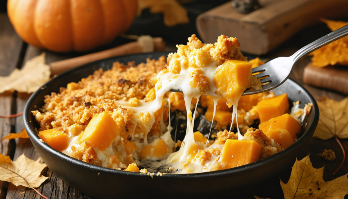 savourez un crumble onctueux de butternut et fromage à raclette, une délicieuse recette automnale qui réchauffe vos papilles avec douceur et gourmandise.