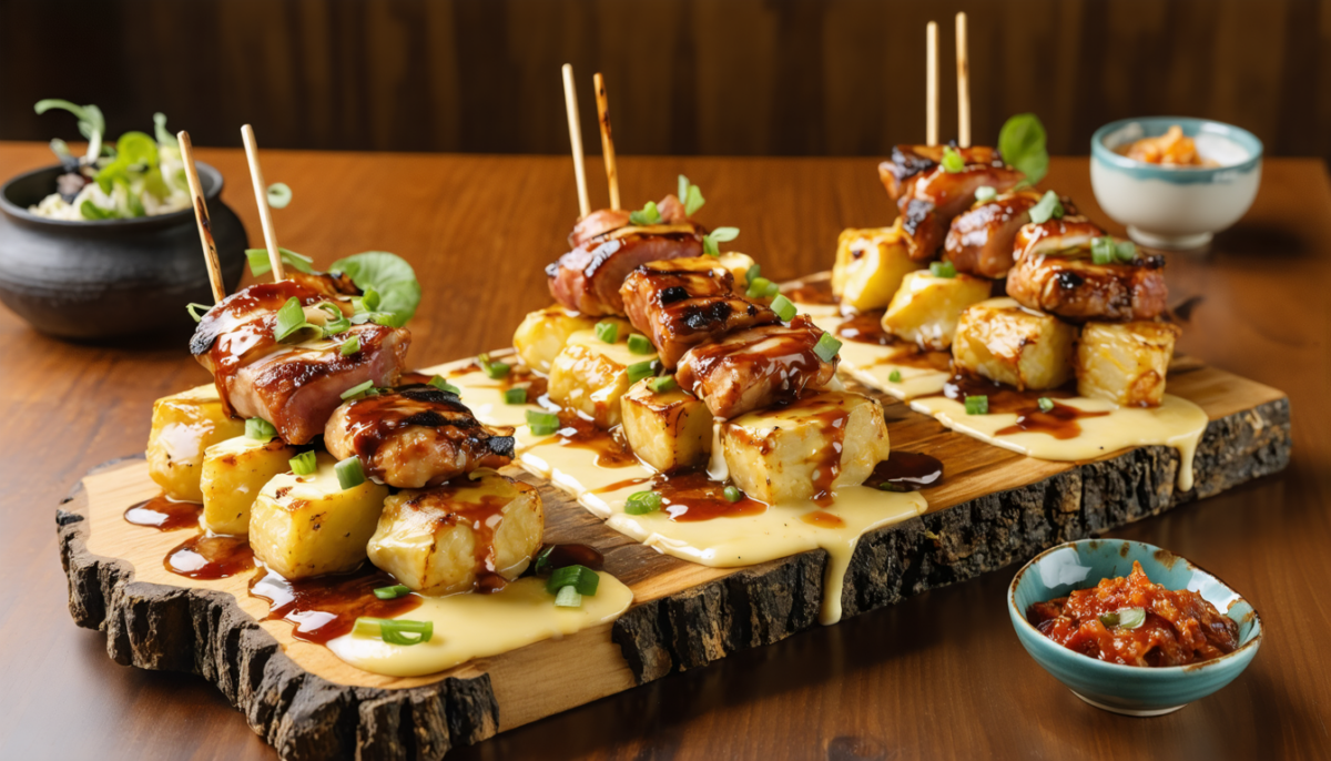 découvrez notre raclette revisitée aux saveurs yakitori, un trio gourmand qui mêle tradition et exotisme pour une expérience culinaire unique et savoureuse.