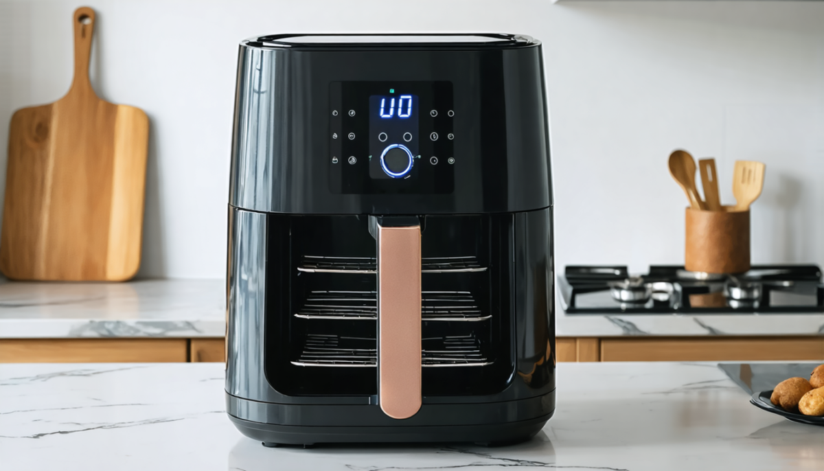découvrez la friteuse à air double cuve xl ninja 9,5l pour une cuisine rapide, saine et généreuse. préparez plusieurs plats simultanément avec une capacité exceptionnelle et profitez d'une cuisson sans huile supplémentaire.