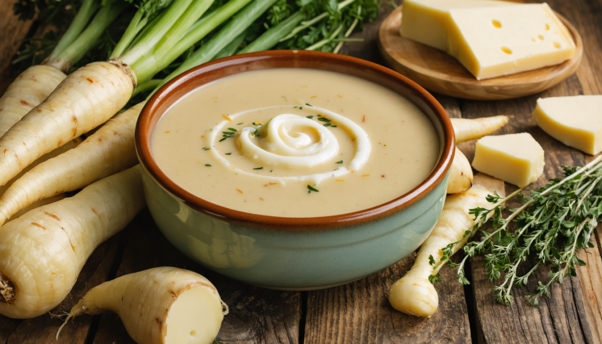 découvrez notre recette facile et gourmande de velouté de panais au fromage frais, un plat réconfortant parfait pour réchauffer vos soirées avec douceur et saveurs.