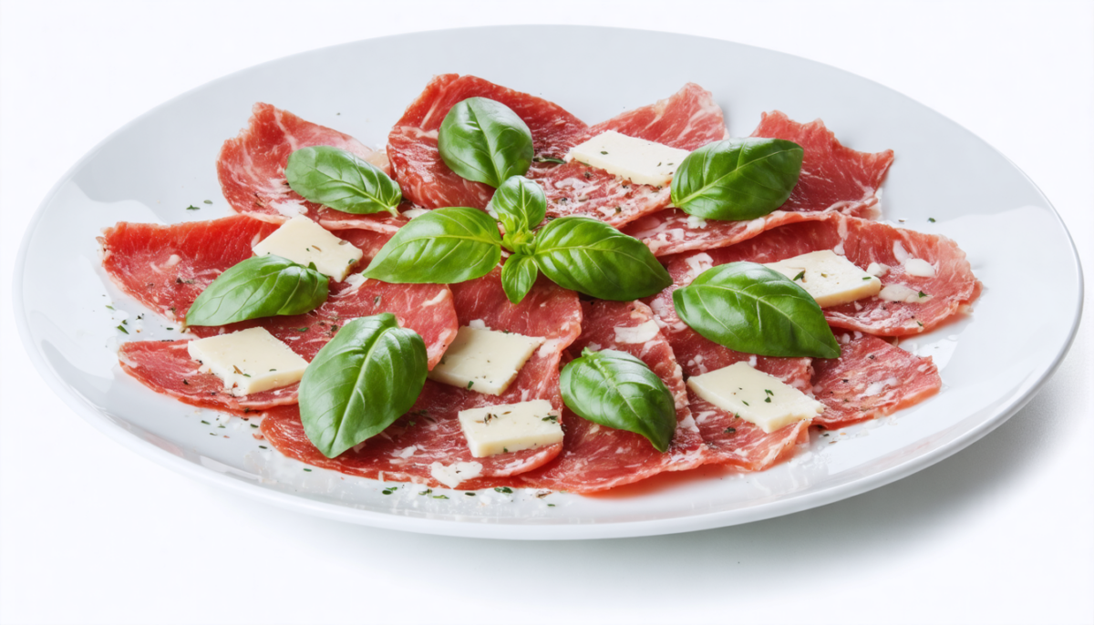 découvrez notre recette fraîche et savoureuse de carpaccio de veau au parmesan et au basilic, parfaite pour une entrée légère et délicate.
