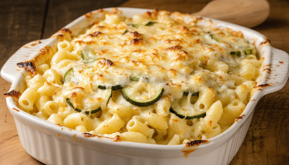 découvrez notre gratin gourmand de courgettes et macaronis au fromage à raclette, un délice fondant qui ravira vos papilles à chaque bouchée.