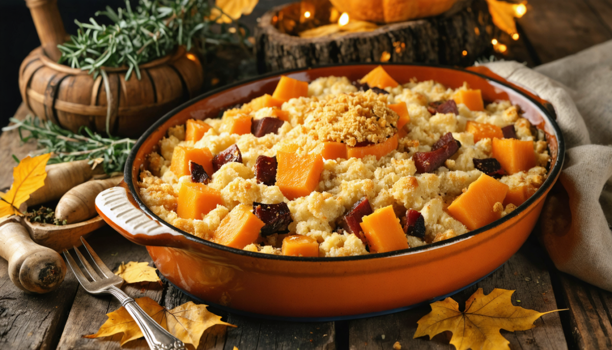découvrez notre recette gourmande de crumble léger au potimarron et viande des grisons, un délice automnal qui allie saveurs et légèreté pour vos repas chaleureux.