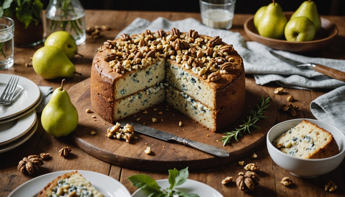 Délicieux cake salé alliant bleu, poire et noix : une recette gourmande et originale