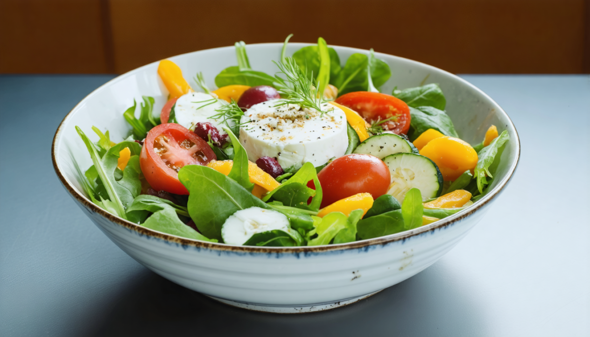 découvrez notre salade d'hiver revisitée avec un taboulé innovant au brocoli, chou-fleur croquant et fromage frais onctueux, idéal pour une touche de fraîcheur et de légèreté en saison froide.