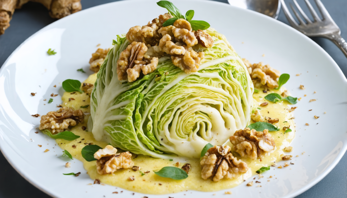 découvrez une délicieuse recette de chou vert nappé d'une onctueuse crème au bleu, parfaite pour un repas savoureux et original.