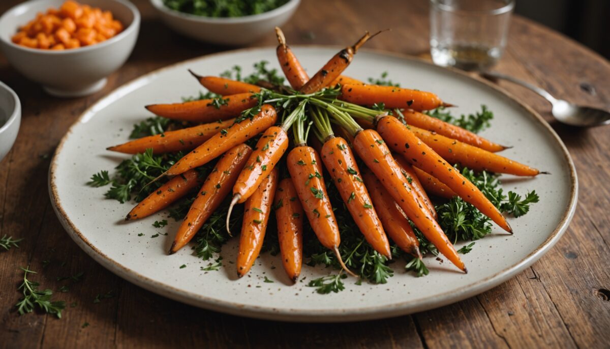 Délices sucrés-salés : carottes rôties au miel, parfumées au thym et persil plat