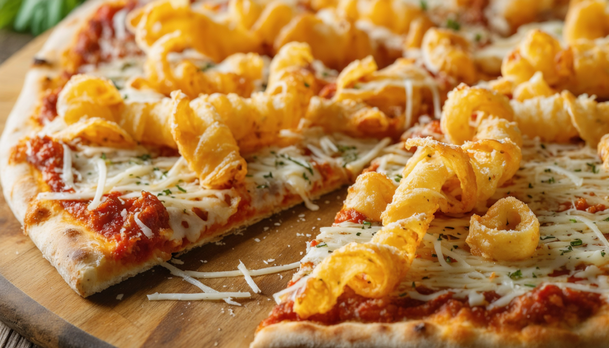 savourez une délicieuse pizza césar généreusement garnie de copieuses copeaux de parmesan pour une expérience gourmande inoubliable.