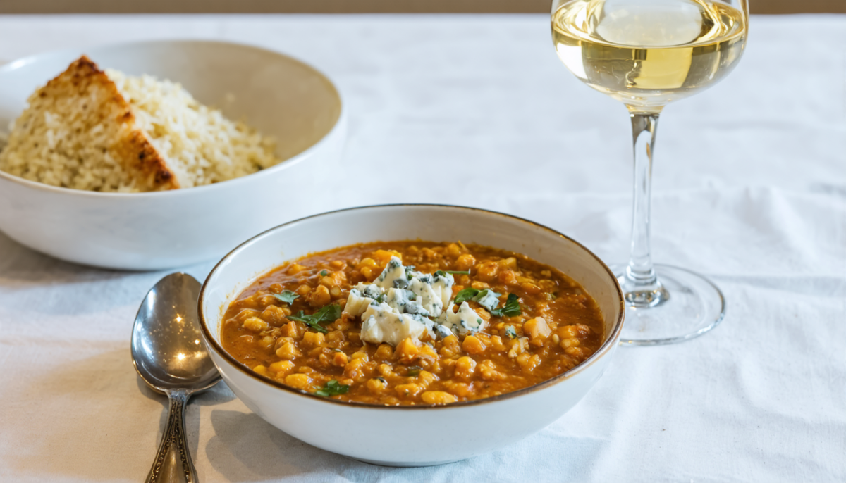 découvrez notre dahl de lentilles au fromage bleu, une recette riche en saveurs qui émerveillera vos papilles. un plat gourmand et réconfortant à savourer sans attendre !