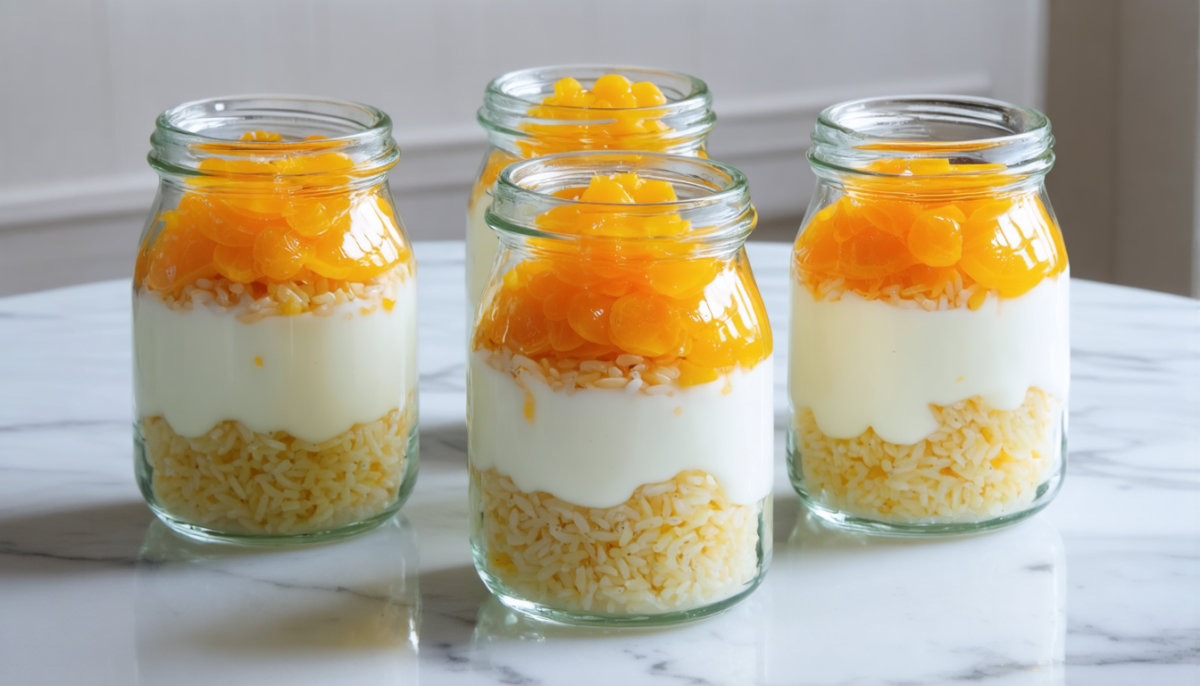 savourez notre riz au lait en verrines, un dessert doux et crémeux parfait pour réchauffer le cœur et finir vos repas en douceur.