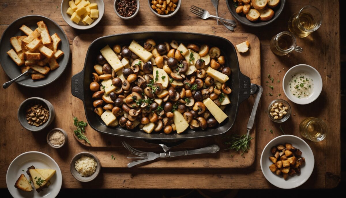 Découvrez une raclette gourmande aux champignons savoureux et croûtons croustillants : une recette originale à essayer absolument