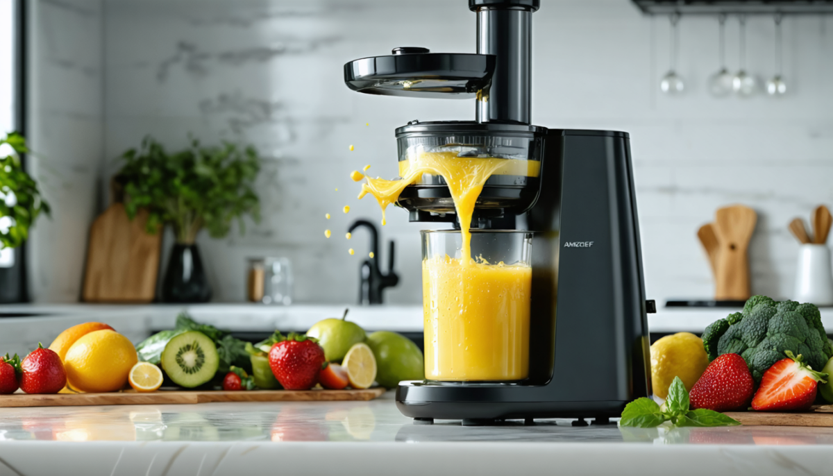 découvrez l'extracteur de jus amzchef 120mm, parfait pour savourer des jus frais et naturels extraits en douceur, préservant toutes les vitamines et saveurs.