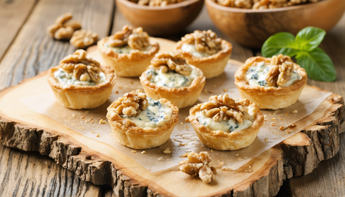 découvrez notre recette gourmande de tartelettes croustillantes au bleu et noix, un délice en mini parfait pour vos apéritifs et occasions spéciales. à tester absolument !