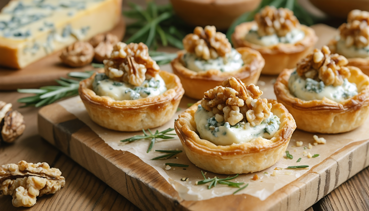 découvrez notre recette gourmande de tartelettes croustillantes au bleu et noix, un délice en mini parfait pour séduire vos papilles et impressionner vos invités.