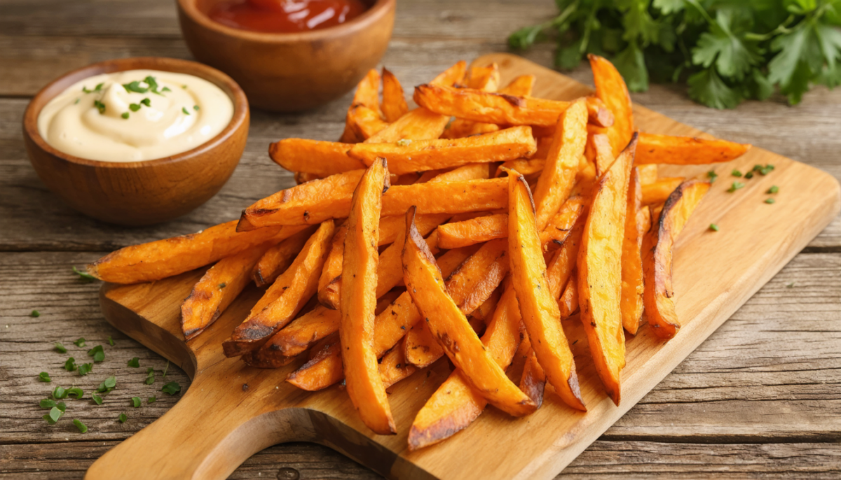 découvrez notre recette facile et savoureuse de frites de patates douces croustillantes au four, parfaite pour un snack sain et gourmand.
