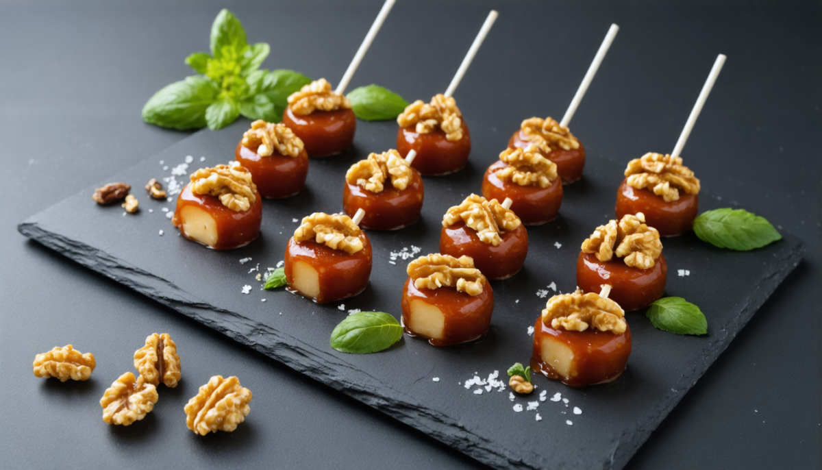 découvrez nos sucettes gourmandes au fromage frais et noix, une délicieuse revisite de la traditionnelle pomme d'amour alliant douceur et gourmandise pour une expérience unique.