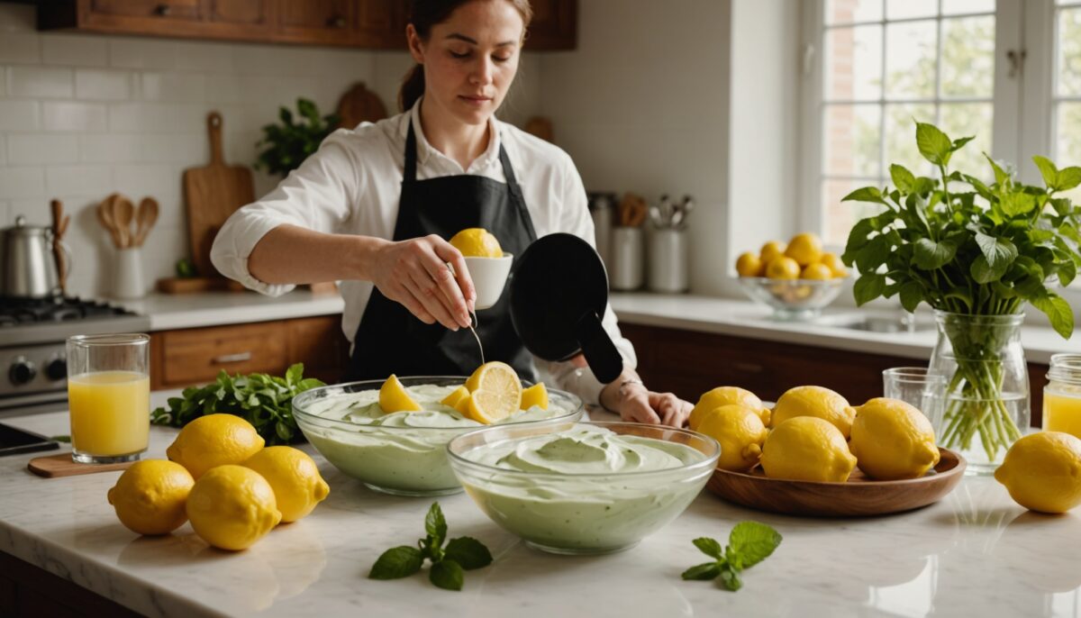 Délice frais : Recette simple de crèmes légères au citron et à la menthe