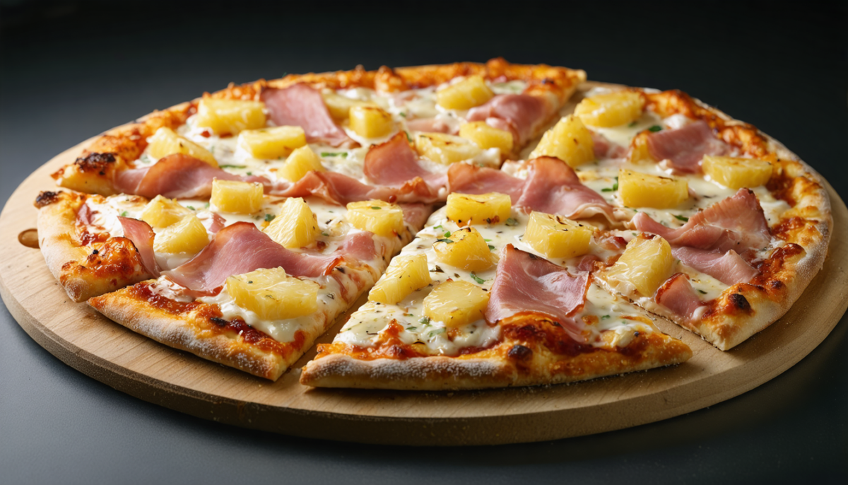 découvrez notre pizza légère aux saveurs exotiques, mêlant l'ananas juteux, le jambon fondant et la mozzarella onctueuse pour une explosion de goûts équilibrés.