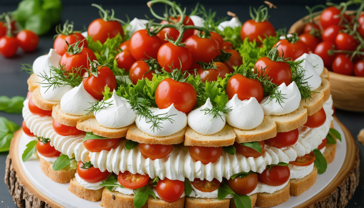 savourez l'originalité avec notre sandwich cake au chèvre : une recette gourmande, fraîche et surprenante, parfaite pour vos repas et apéritifs.