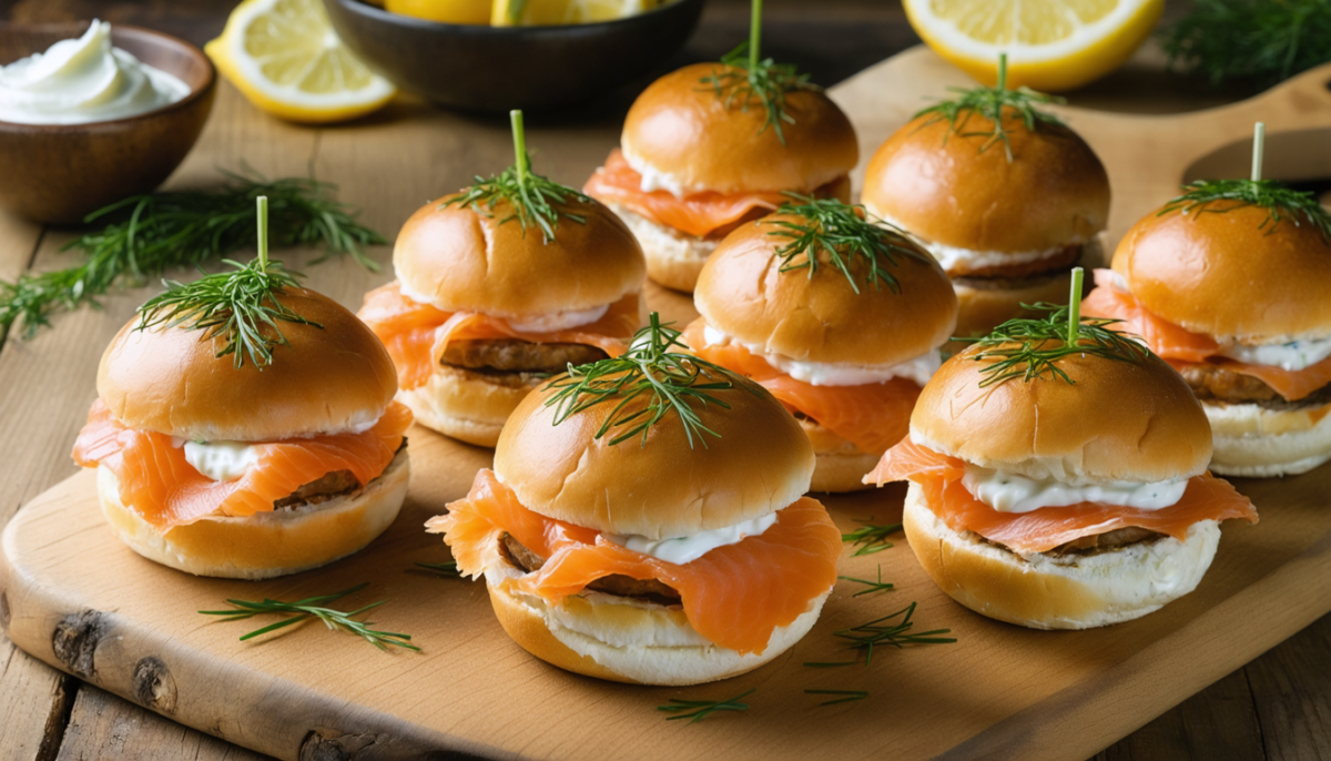 découvrez notre recette facile de mini-burgers gourmands au saumon fumé et fromage frais, idéale pour un apéritif ou un repas léger à partager.