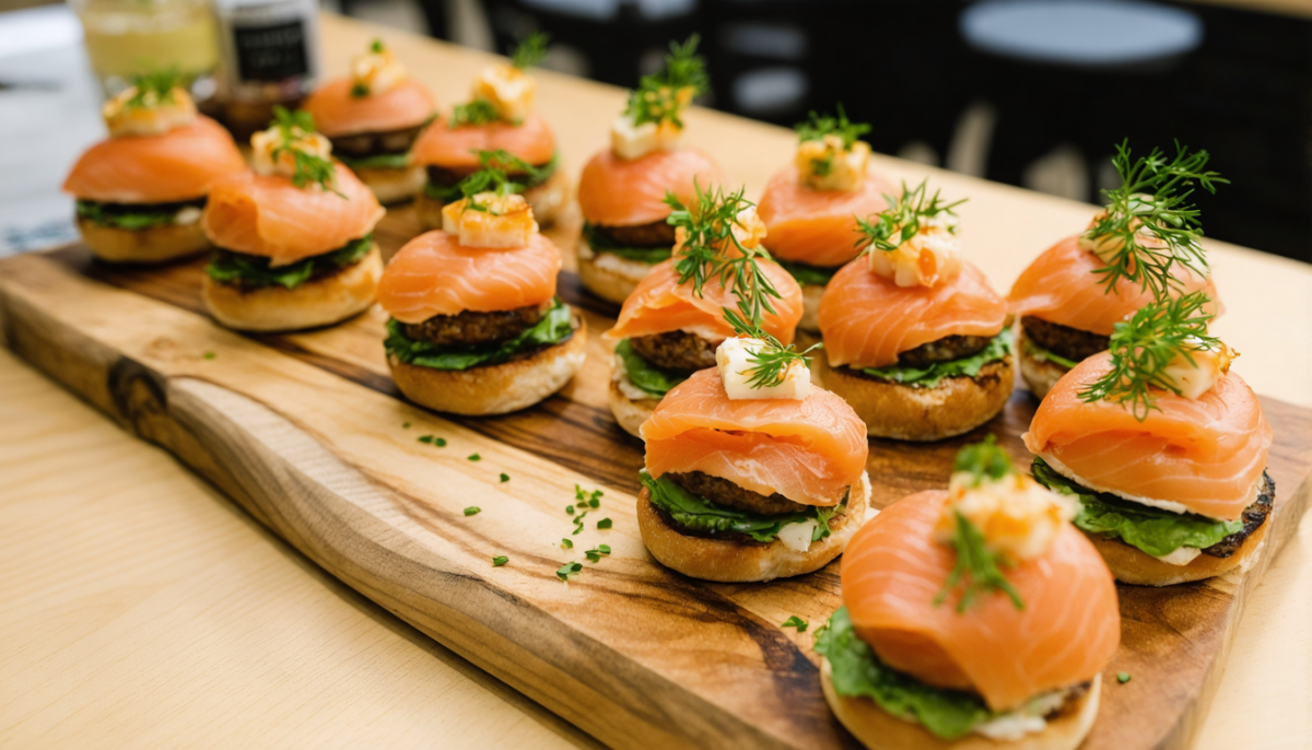 découvrez notre recette facile de mini-burgers gourmands au saumon fumé et fromage frais, idéale pour des repas savoureux et raffinés à partager.