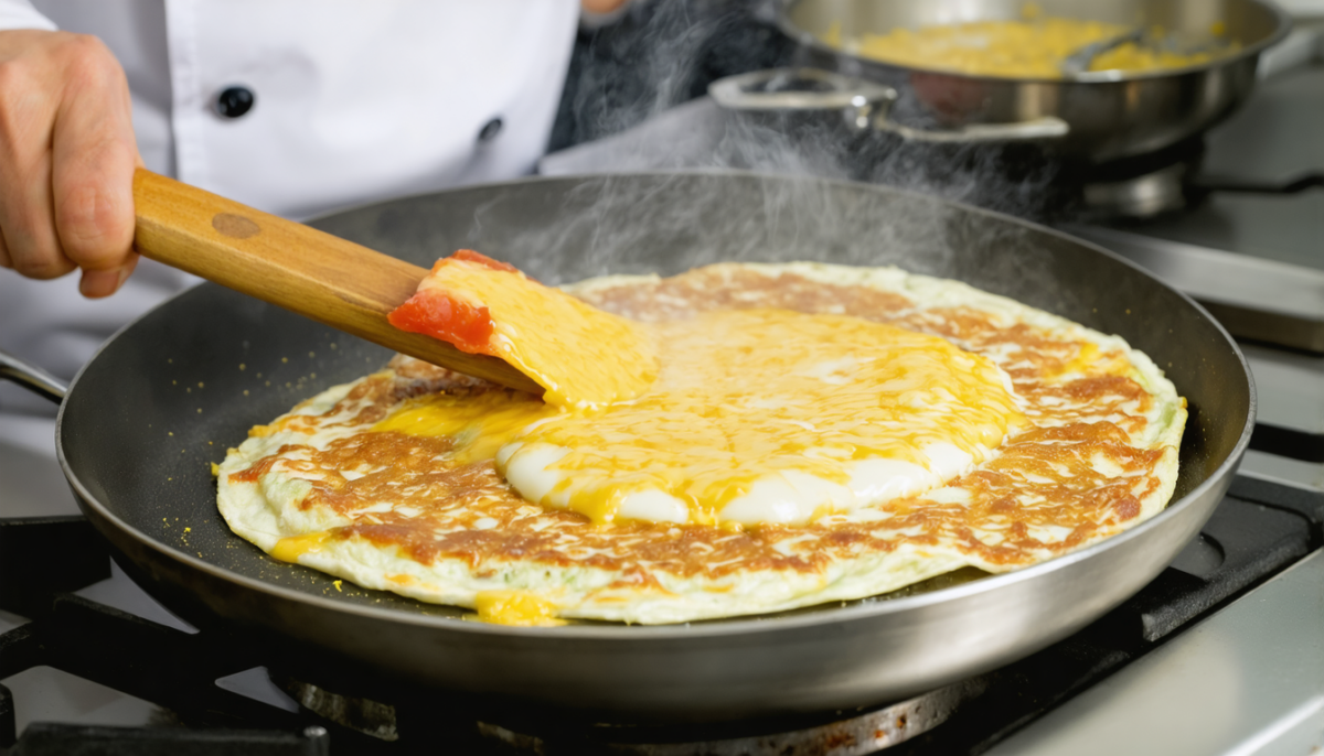 découvrez notre recette d'omelette moelleuse aux œufs brouillés et fromage fondant, facile à réaliser et délicieusement savoureuse. un incontournable pour un repas gourmand et rapide !