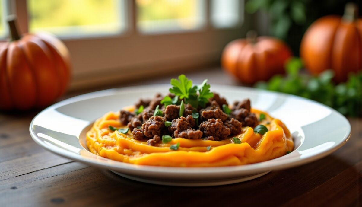 Parmentier express au potiron : un délice léger avec steak haché