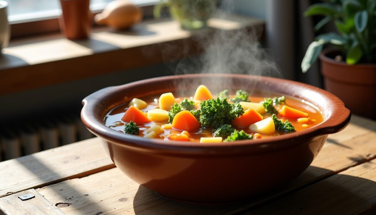 Soupe réconfortante : Minestrone aux légumes de saison hivernaux