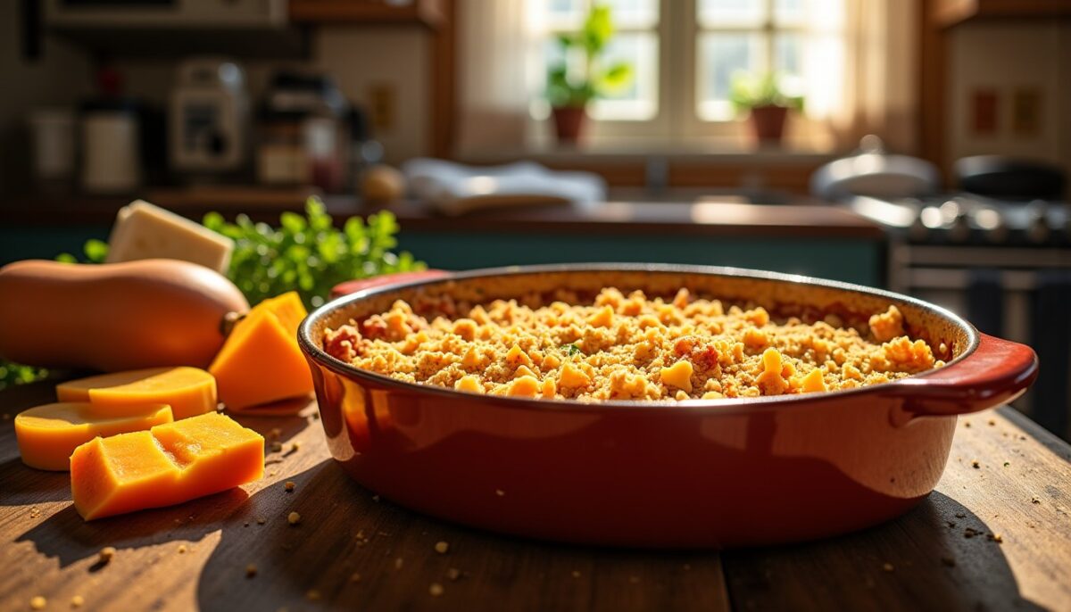 Délice d'automne : Crumble onctueux de butternut et fromage à raclette