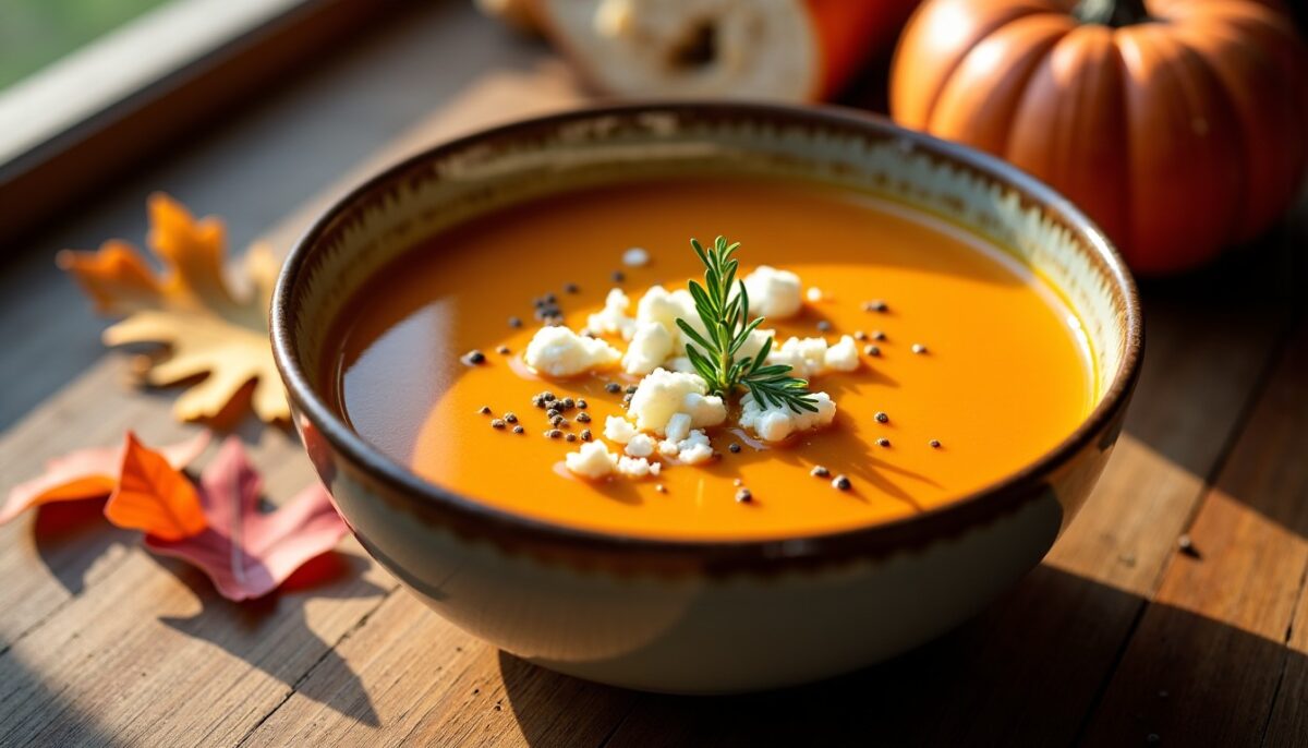Velouté de potimarron et chèvre frais : savourez une recette gourmande et réconfortante