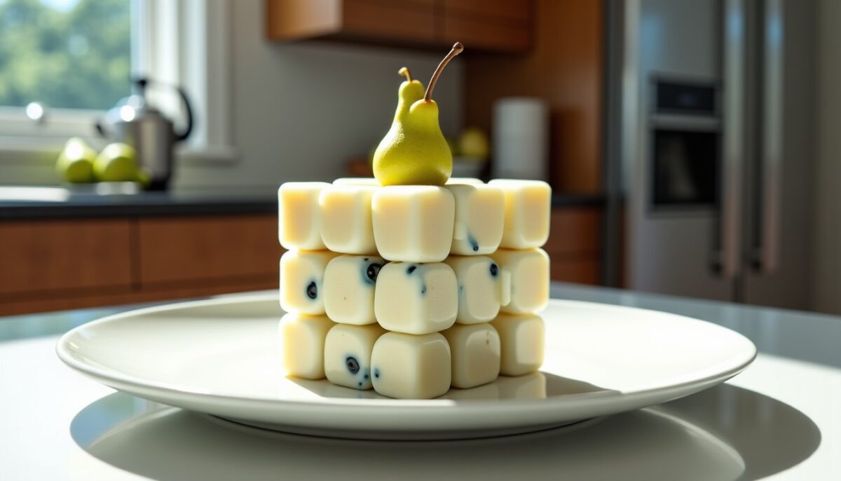 Délice en cube : recette innovante de Rubik’s au fromage bleu et poires