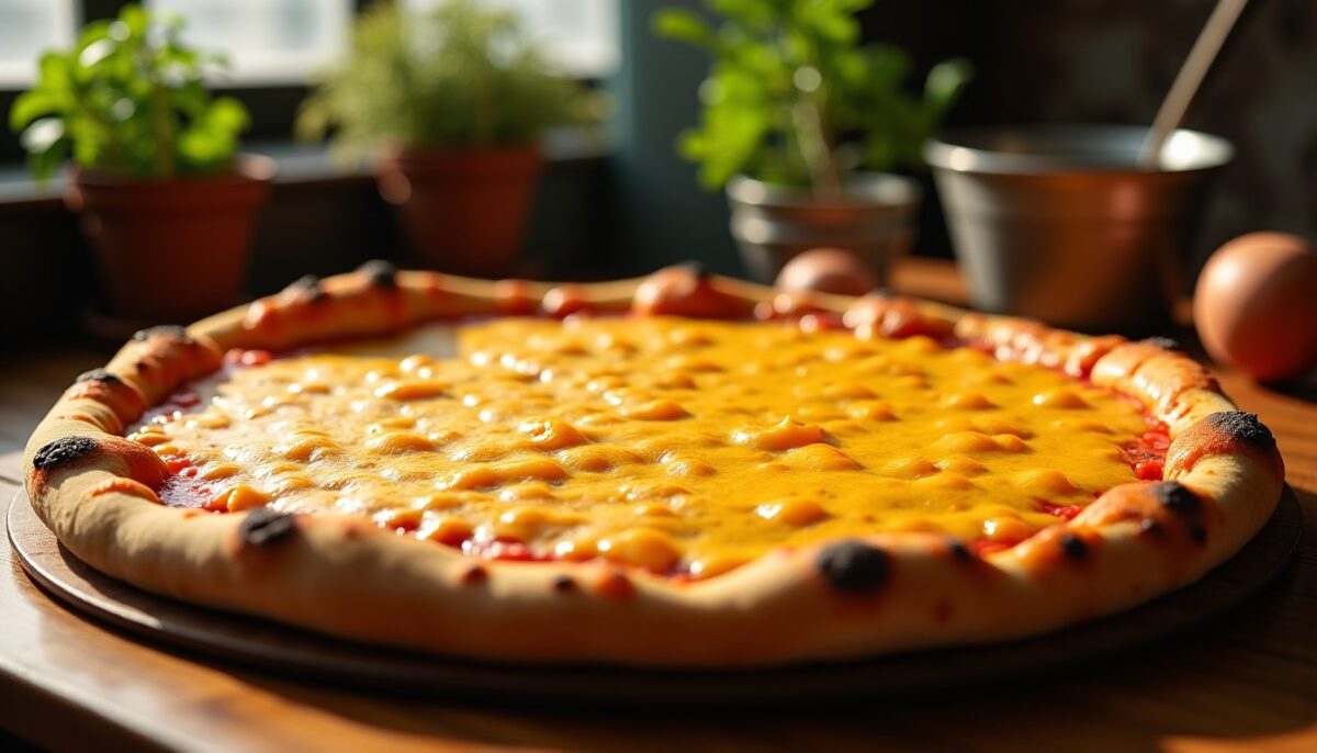 Savourez la Pizza au Cheddar : Un Festin Fromager à Chaque Bouchée