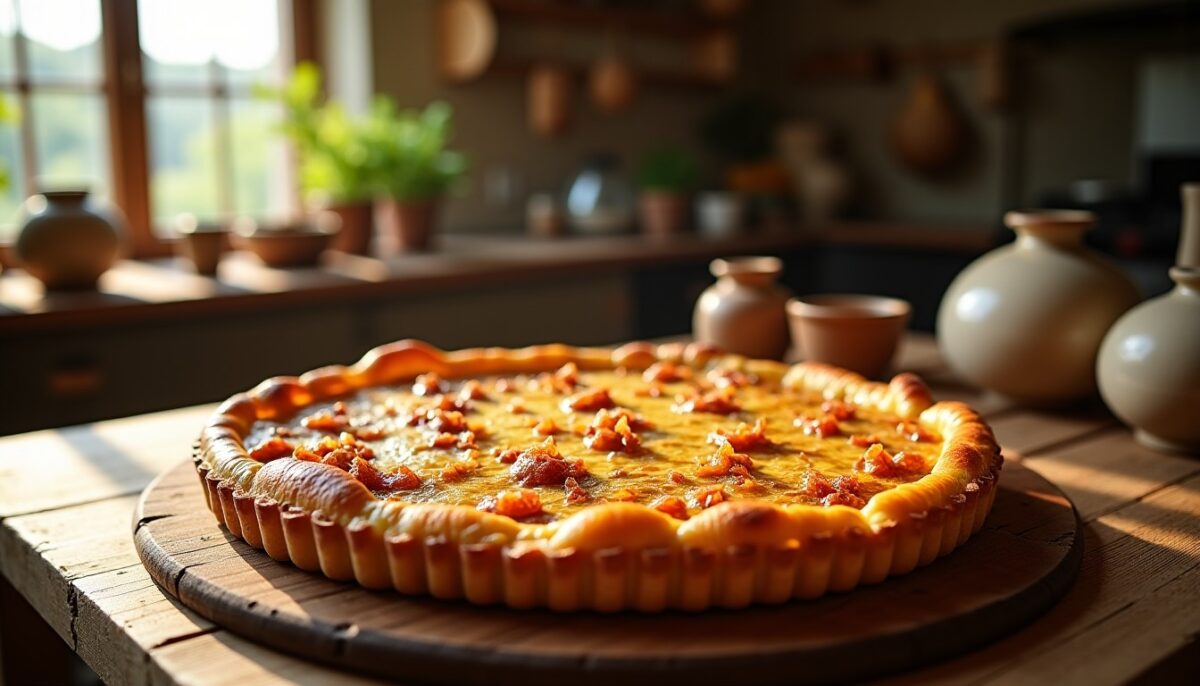 Délicieuse tarte gourmande au Maroilles fondant et oignons caramélisés