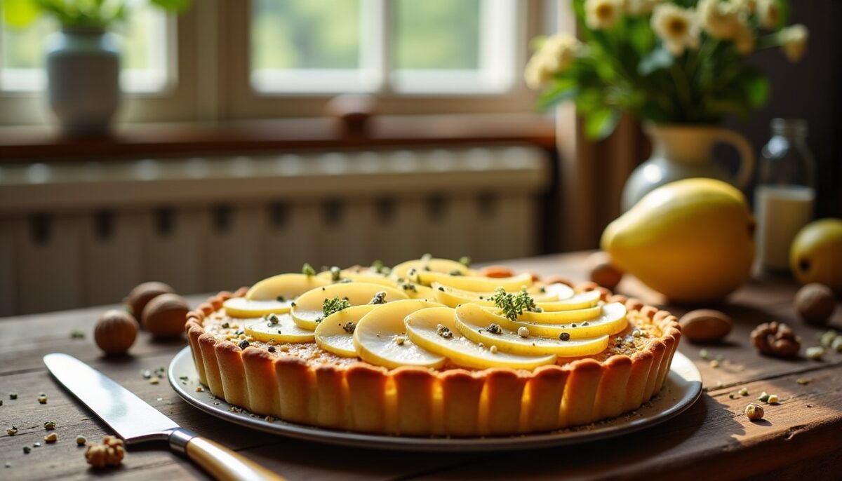 Tarte fine aux poires et fromage bleu : une recette gourmande et raffinée