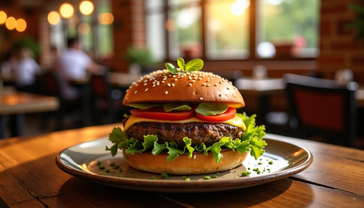 Délice Gourmand : Burger de Bœuf au Fromage Frais à l’Ail et aux Fines Herbes