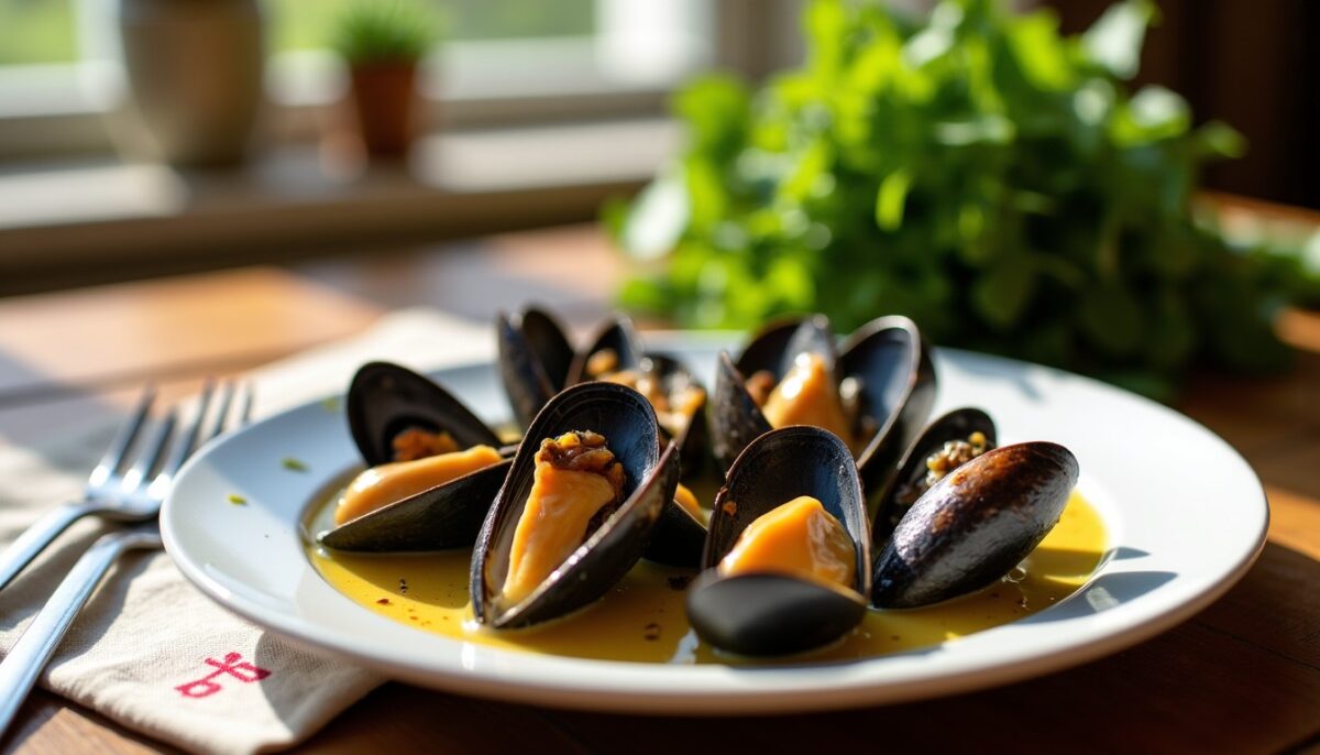 Délice marin : moules savoureuses au fromage Roquefort