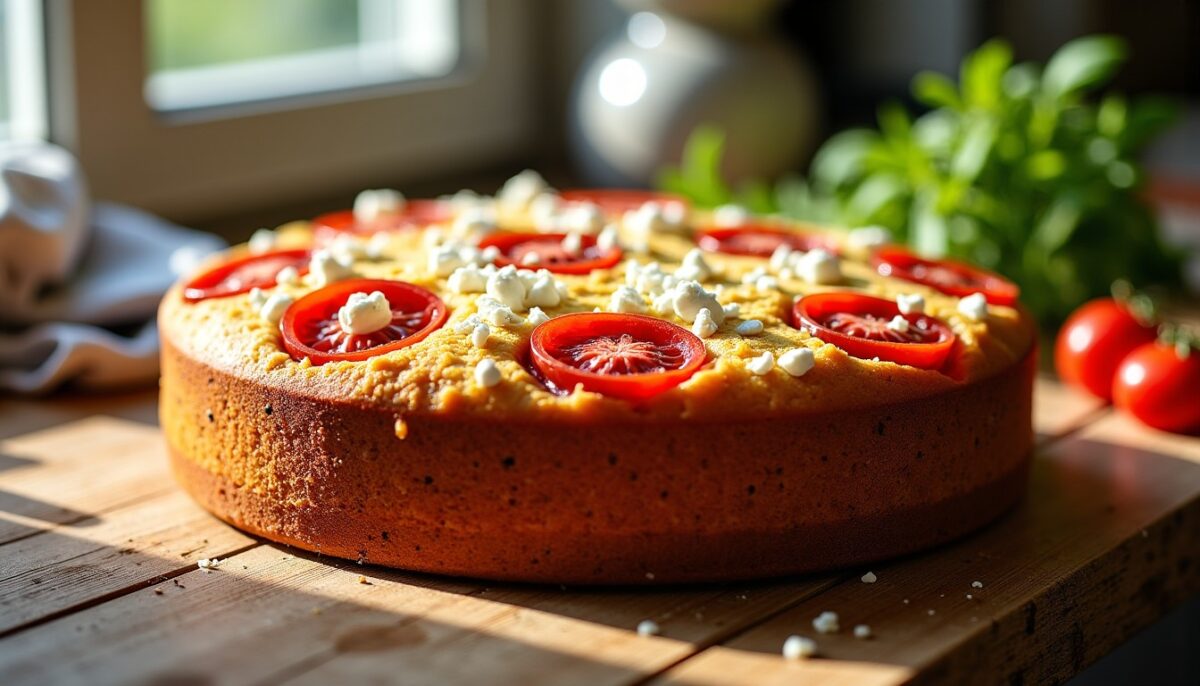 Délicieux cake moelleux aux tomates séchées et à la feta