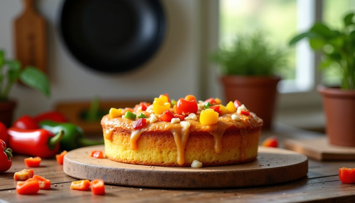 Mini-cakes savoureux au chorizo, poivrons croquants et fromage fondant