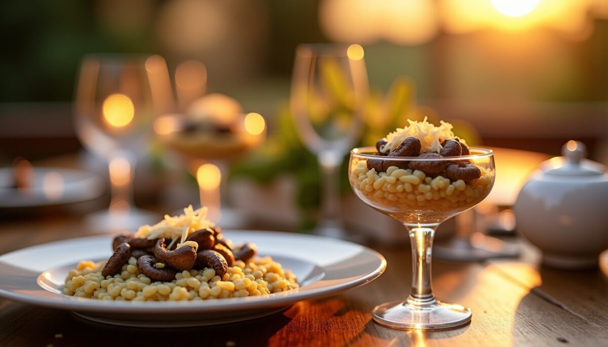 Délicieuse Verrine de Risotto Crémeux aux Champignons et Fromage Fondant