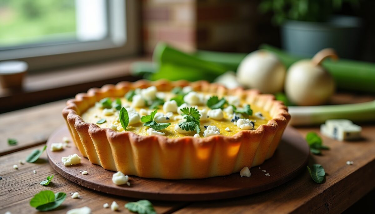 Délicieuse Tarte aux Poireaux Fondants et Fromage Bleu