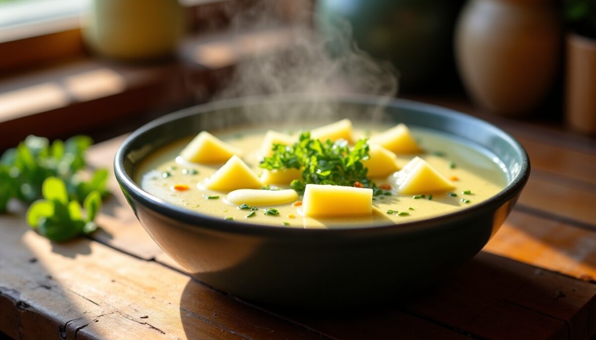 Délice léger : Soupe onctueuse aux poireaux et pommes de terre