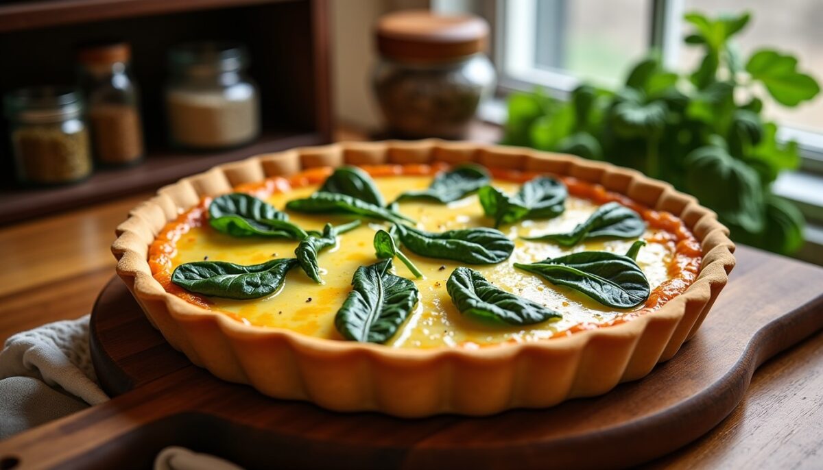 Délice hivernal : Quiche gourmande à la mozzarella et aux blettes fraîches