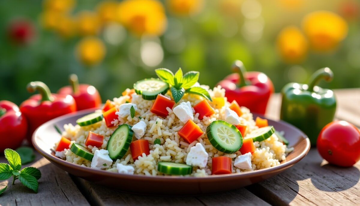 Délice Estival : Recette Inratable de Salade de Riz au Fromage de Brebis